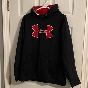 Under Armour Men's Black Sweatshirt with Red Logo